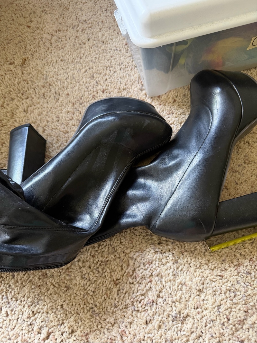 Black High Heel Platform Boots - Women's Fashion Boots